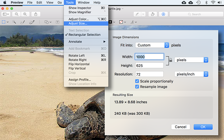 How to reduce listing picture file size for uploading to Costa Rica's MLS
