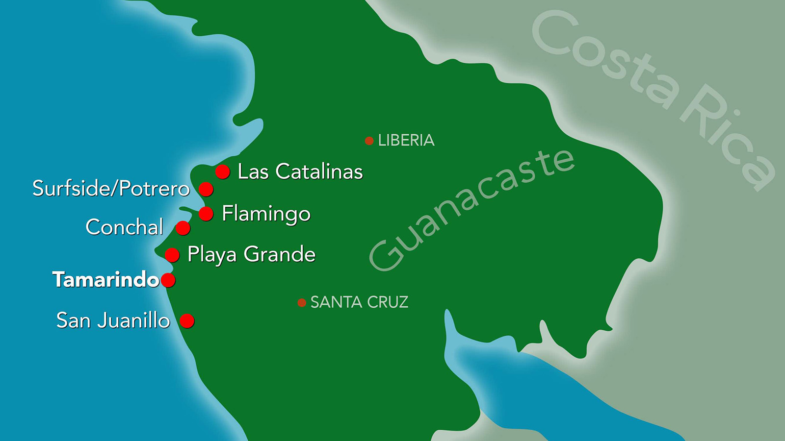 Tamarindo Beach Town Map